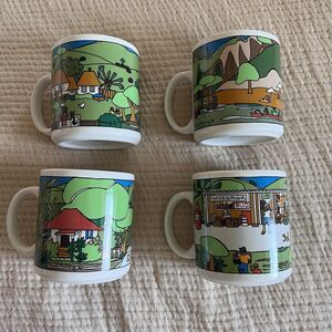 VINTAGE Hana Maui Coffee Mug Landmarks Set of 4 Hasegawa Hawaii Aloha New in Box